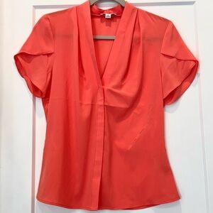 Calvin Klein Coral Cap Sleeve Relaxed Blouse